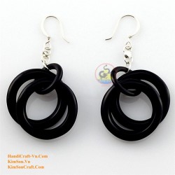 Organic Cow Horn - Black - Earrings