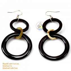 Organic Cow Horn - Black - Earrings