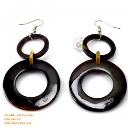 Organic Cow Horn - Black - Earrings