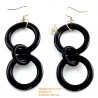Organic Cow Horn - Black - Earrings