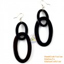 Organic Cow Horn - Black - Earrings