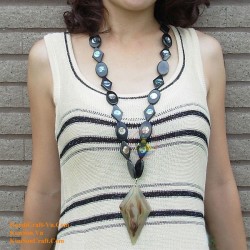 Природный круг рог ожерелье - Модель 0008