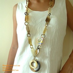 Природный круг рог ожерелье - Модель 0003